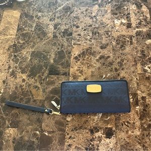 Navy Blue Michael Kors Zip Wallet
